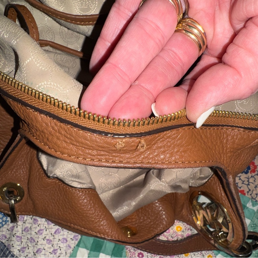 Michael Kors Tan Leather Fulton Hobo Bag - Picture 10 of 16